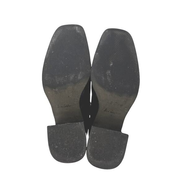 Sam Edelman Winnie Black Faux leather Block Heel Square Toe Bootie Boots Size 9 - Picture 4 of 6